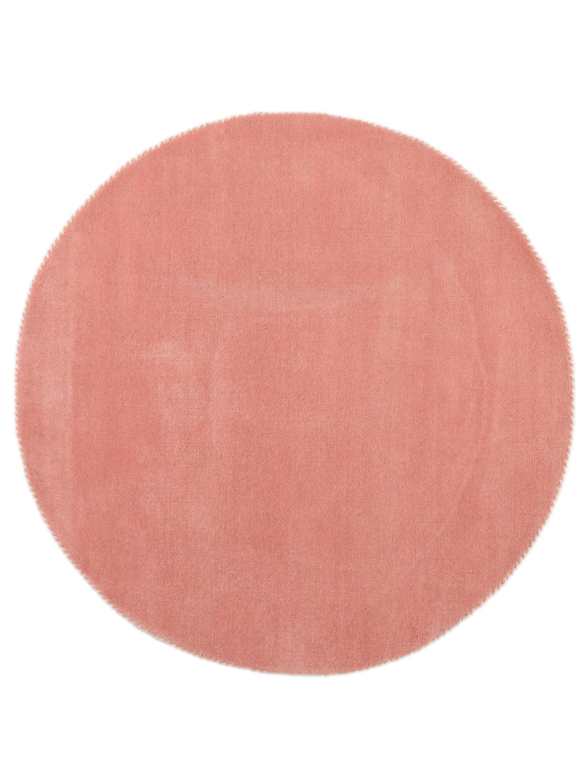 Wollteppich Gabbeh Lola Rund Rosa aus Wolle