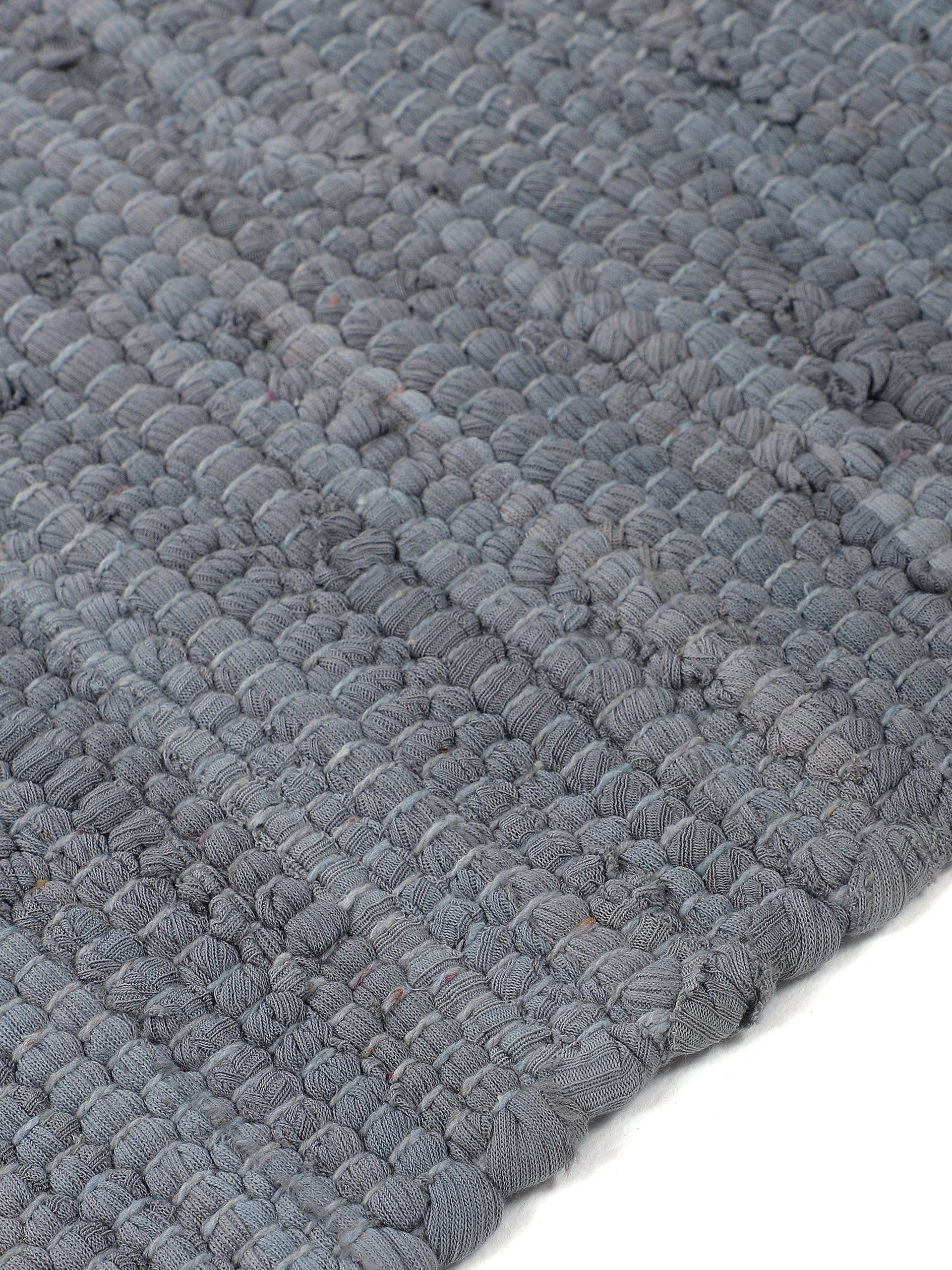 Kelim Chindi Uni Hellgrau in hellgrau aus baumwolle