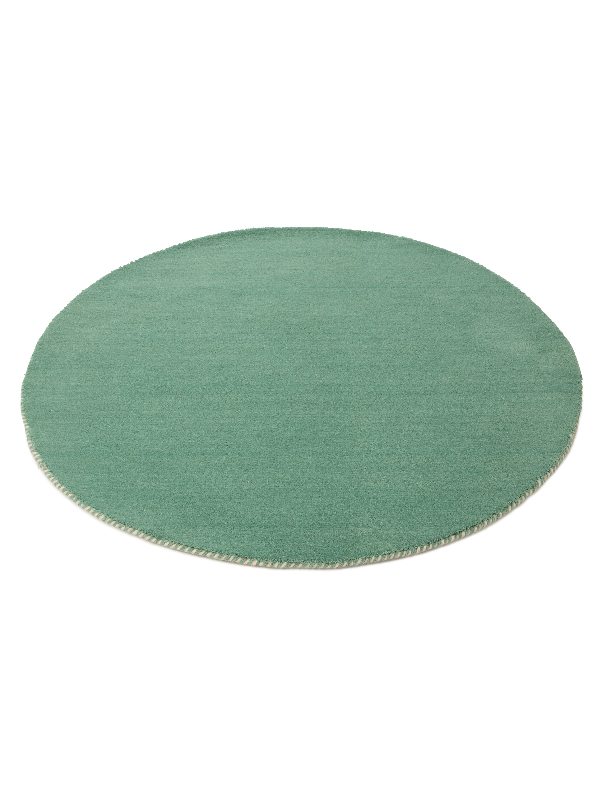 Wollteppich Gabbeh Lola Rund Türkis aus Wolle