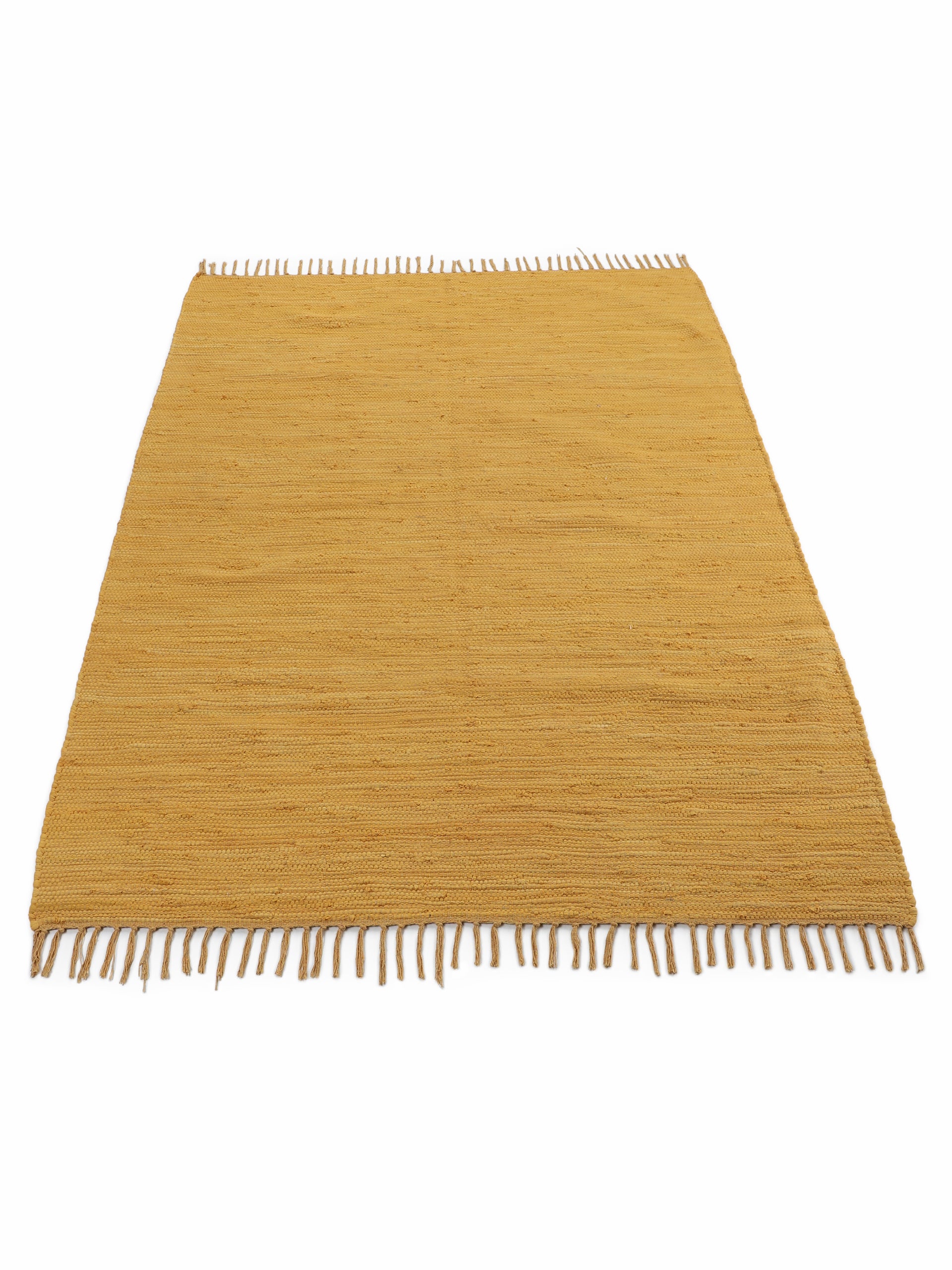 Kelim Chindi Uni Gelb in gelb aus baumwolle