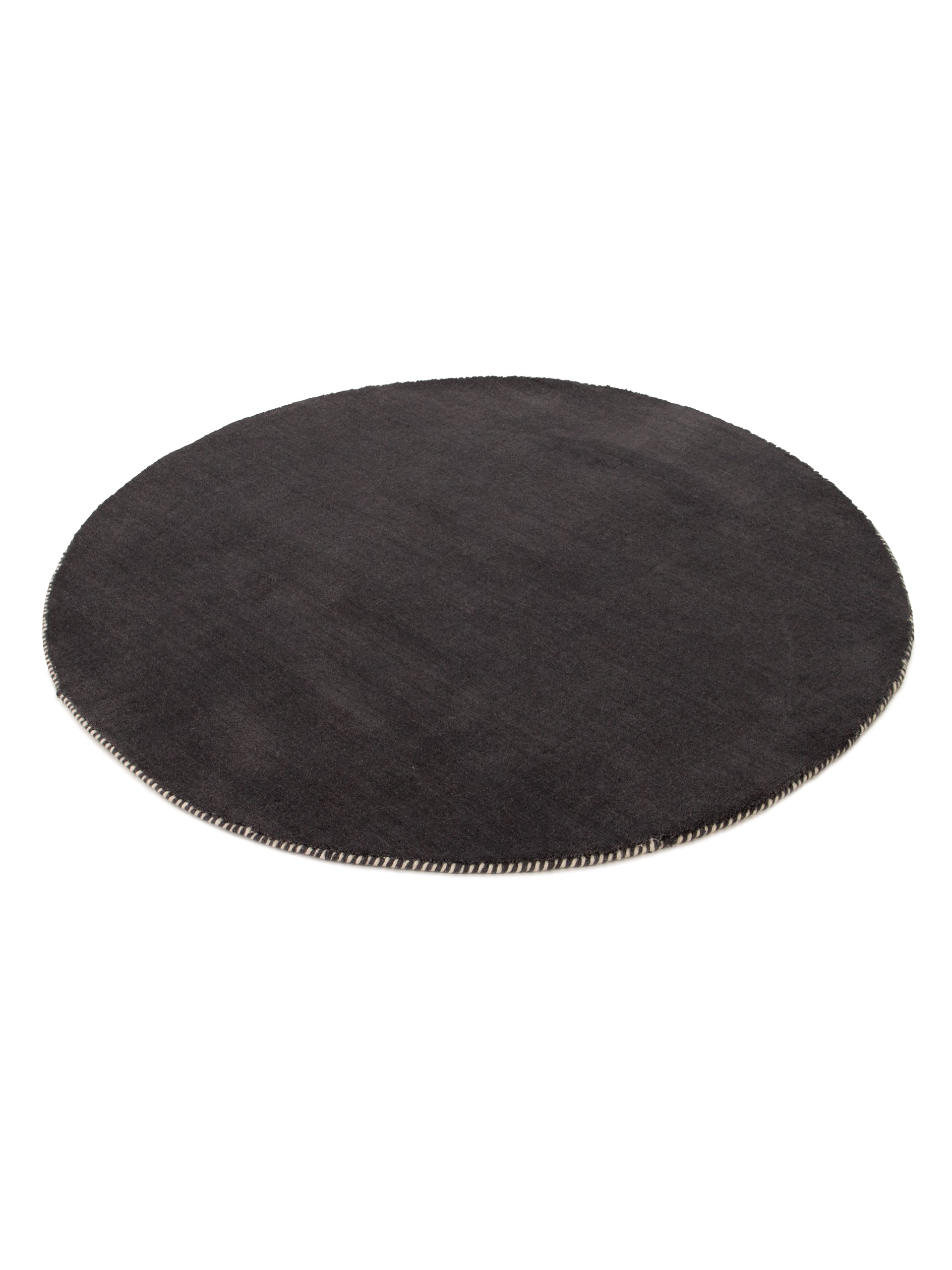 Wollteppich Gabbeh Lola Rund Dunkelgrau aus Wolle