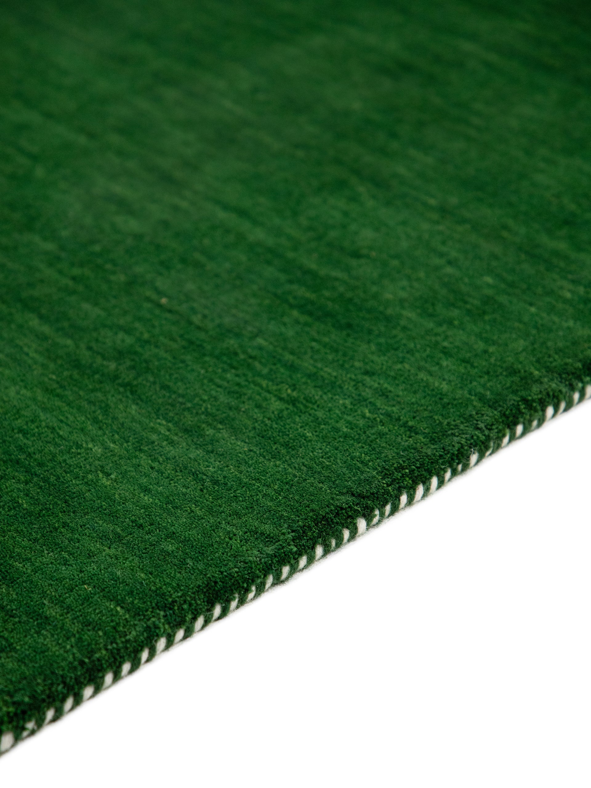 Wollteppich Gabbeh Uni Läufer Grün aus Wolle