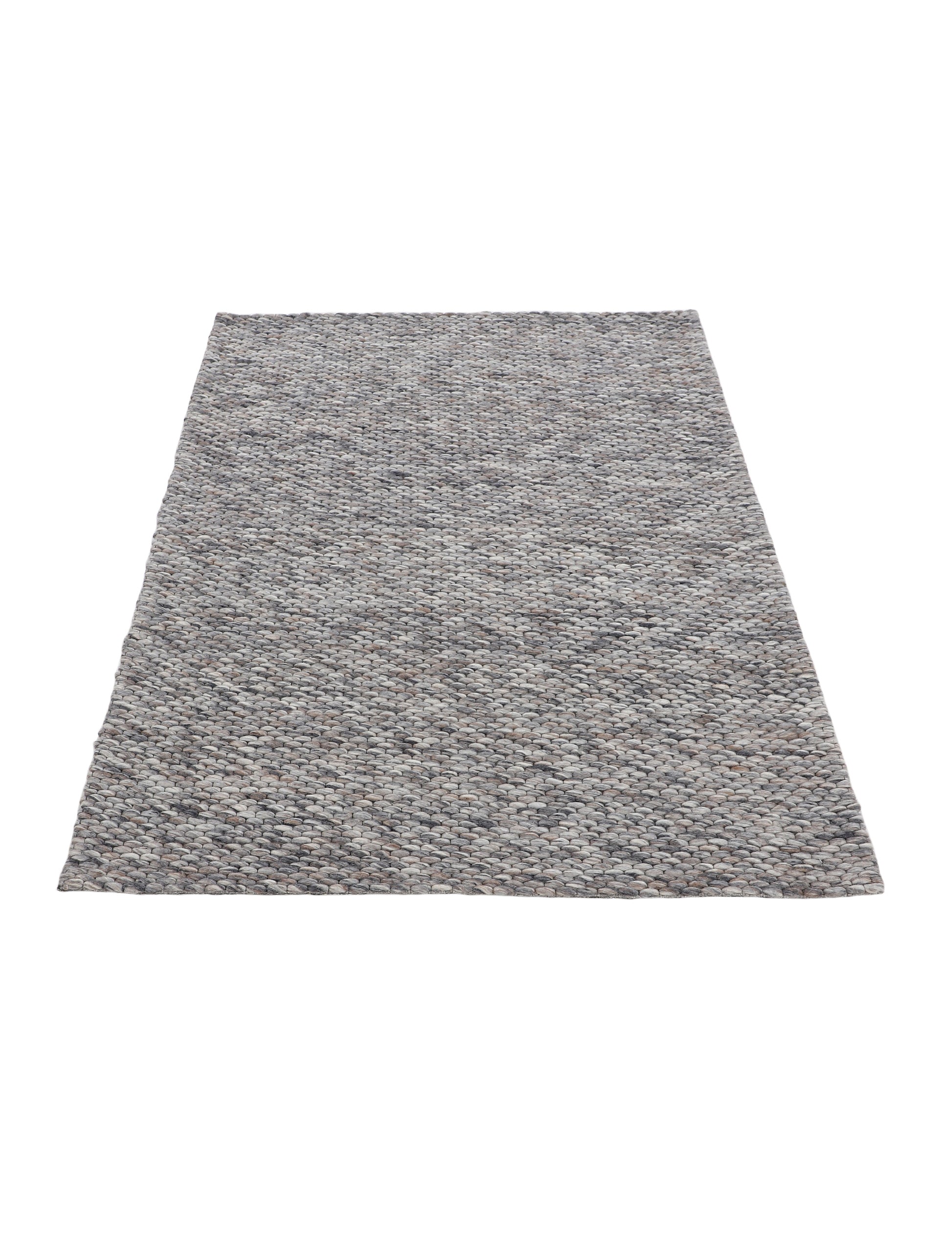 Wollteppich Sina Grau meliert in grau-meliert aus wolle