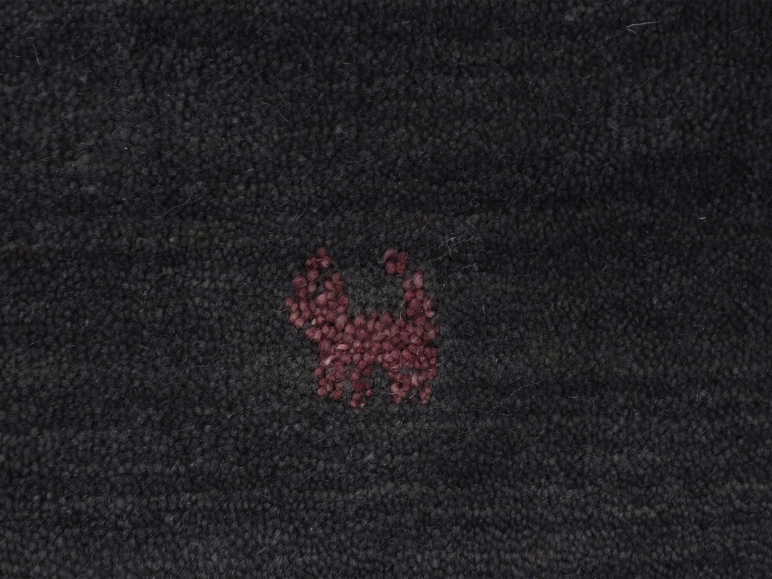 Wollteppich Gabbeh Uni Rund Grau in grau aus wolle