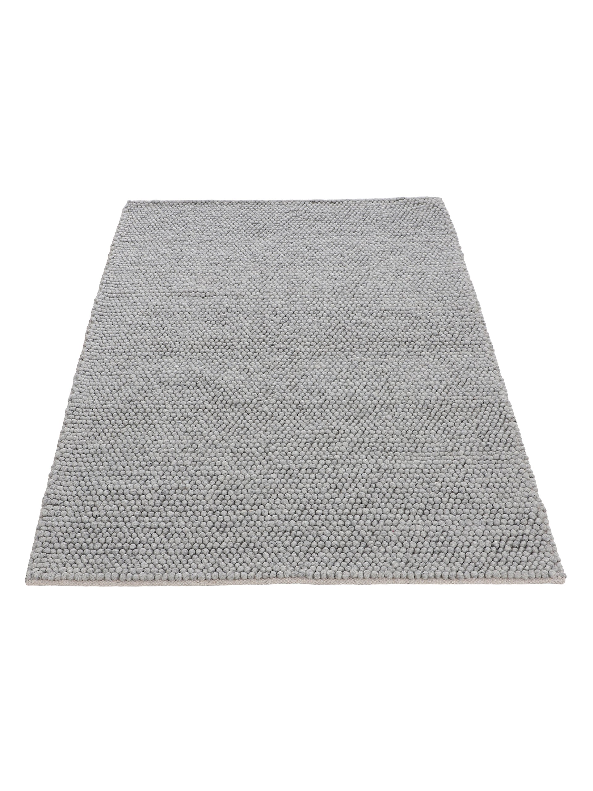 Wollteppich Calo Hellgrau in hellgrau aus wolle