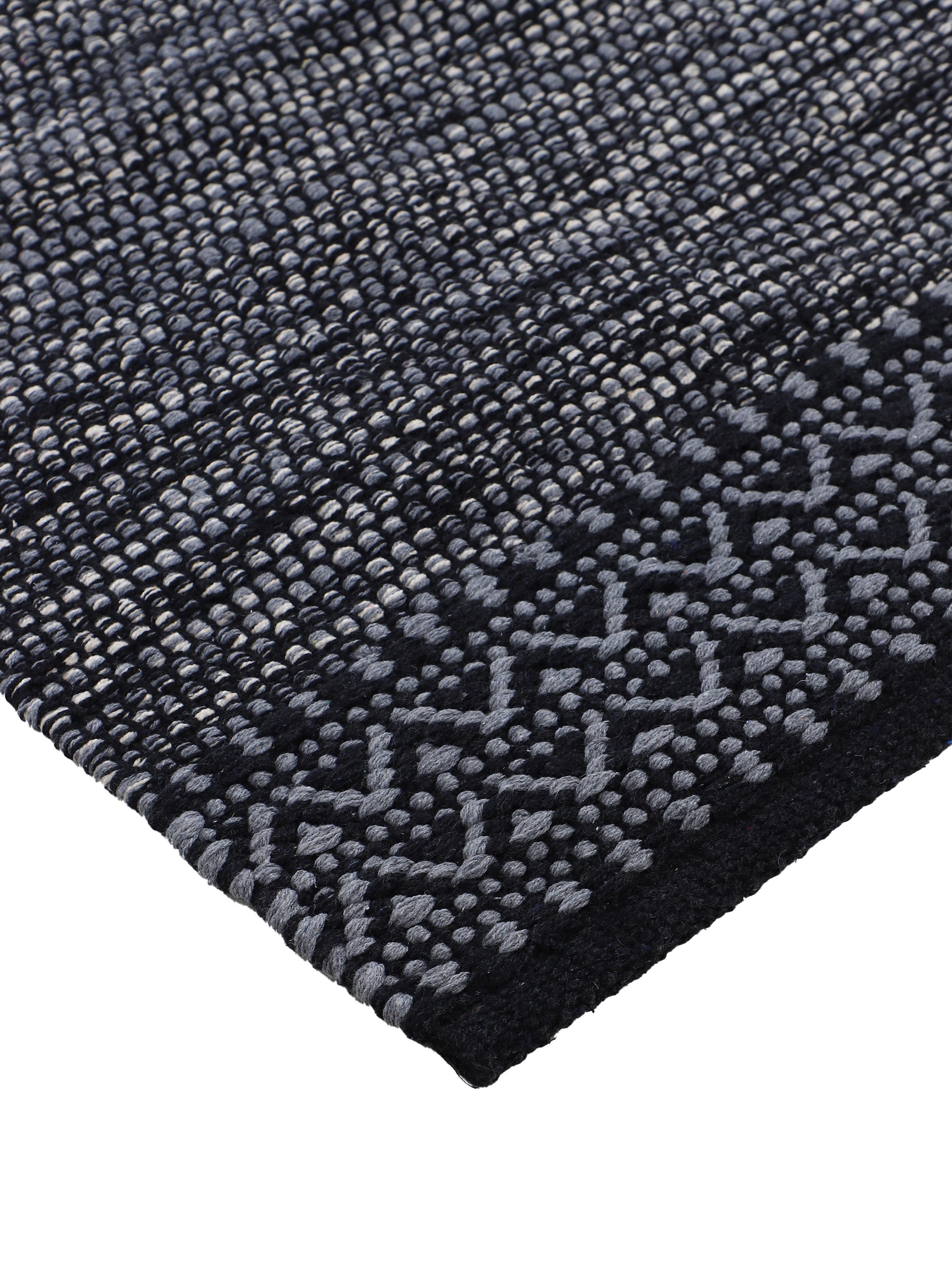 Flachgewebeteppich Kelim Mia Schwarz in schwarz aus baumwolle