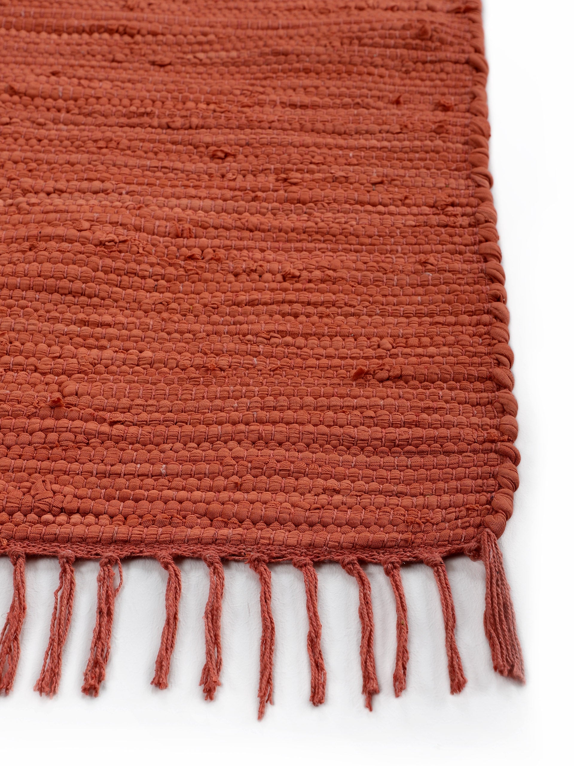 Kelim Chindi Uni Orange in orange aus baumwolle