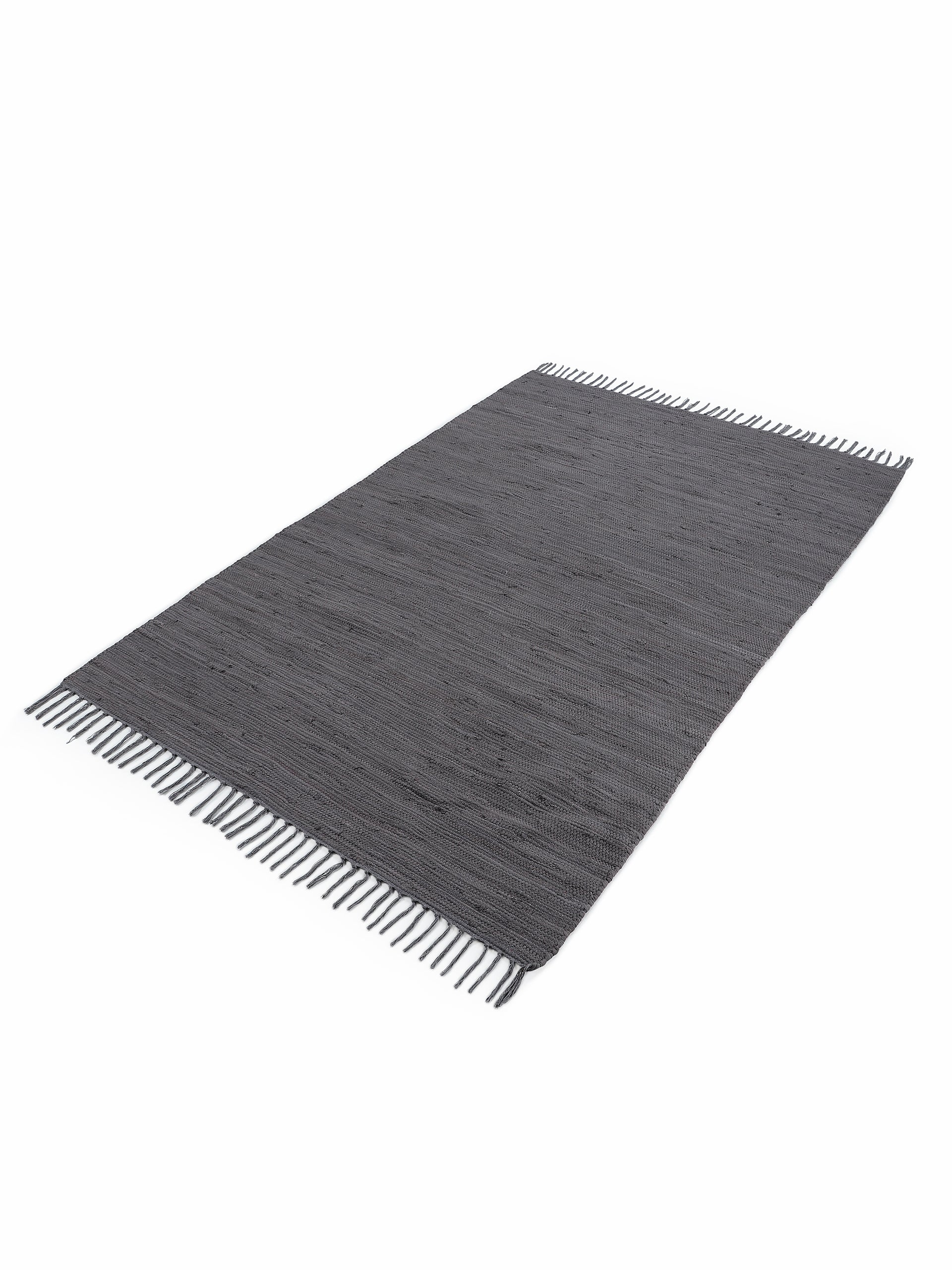 Kelim Chindi Uni Grau in grau aus baumwolle