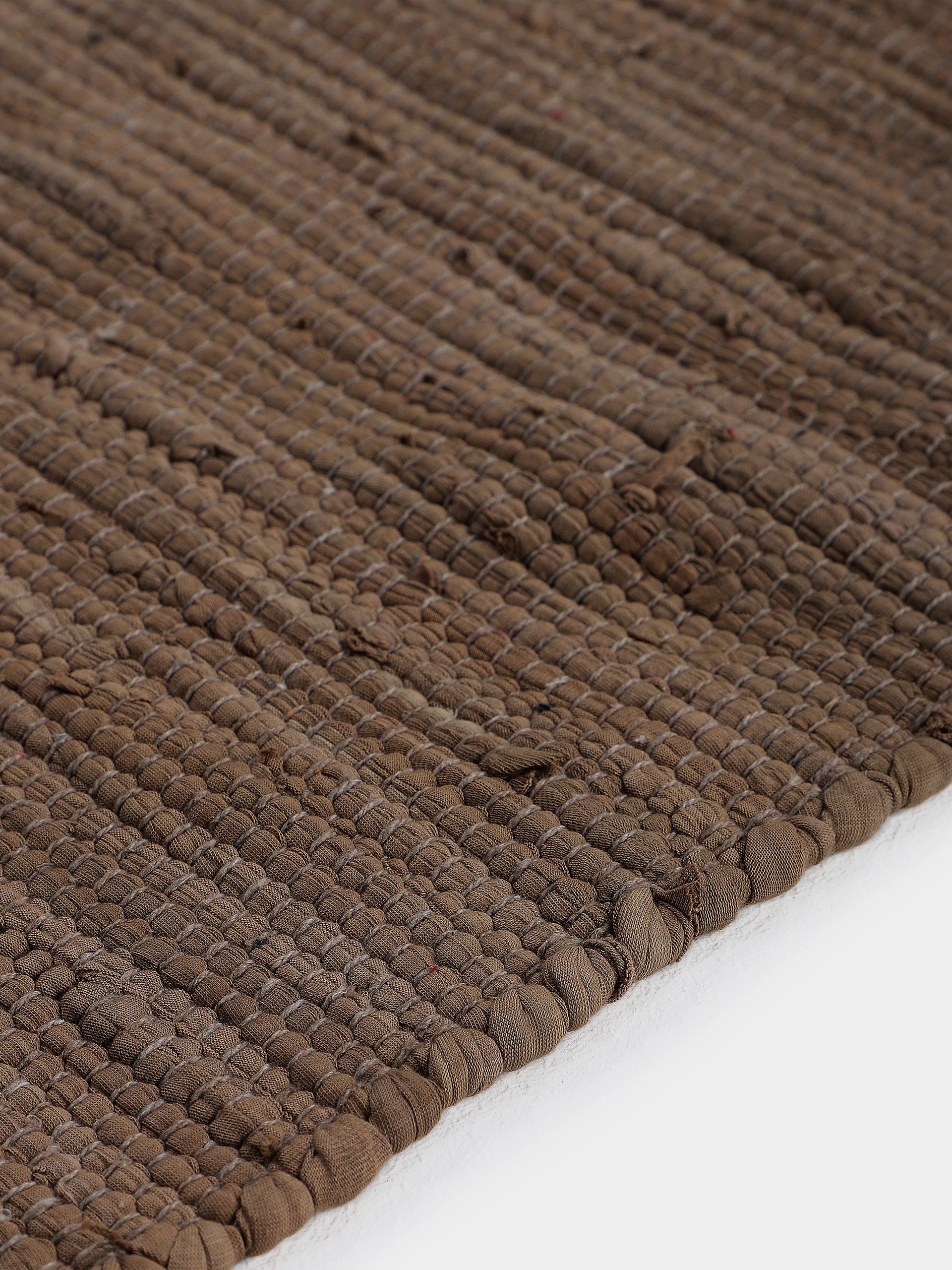 Kelim Chindi Uni Braun in braun aus baumwolle