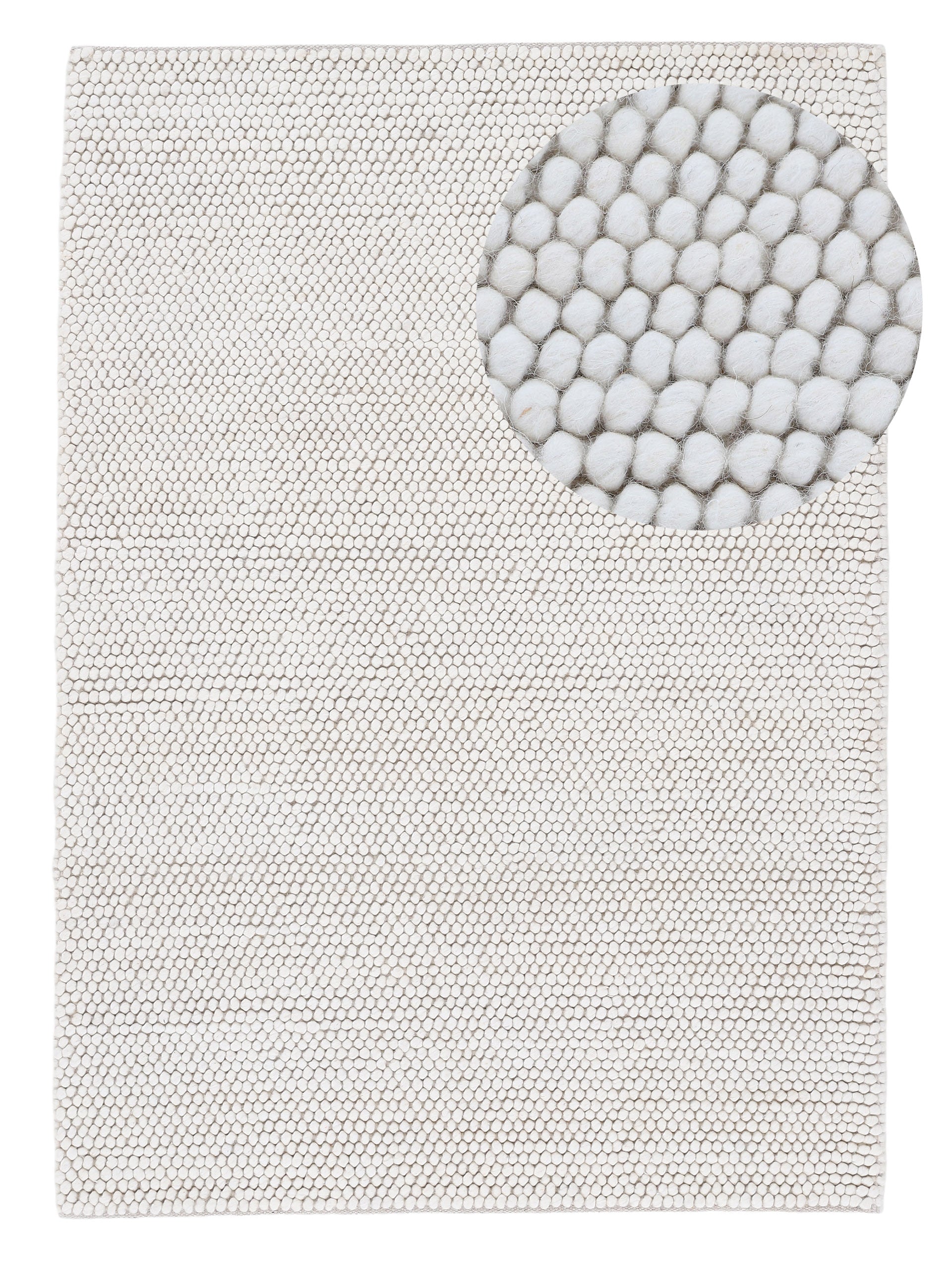 Wollteppich Calo Creme in creme aus wolle