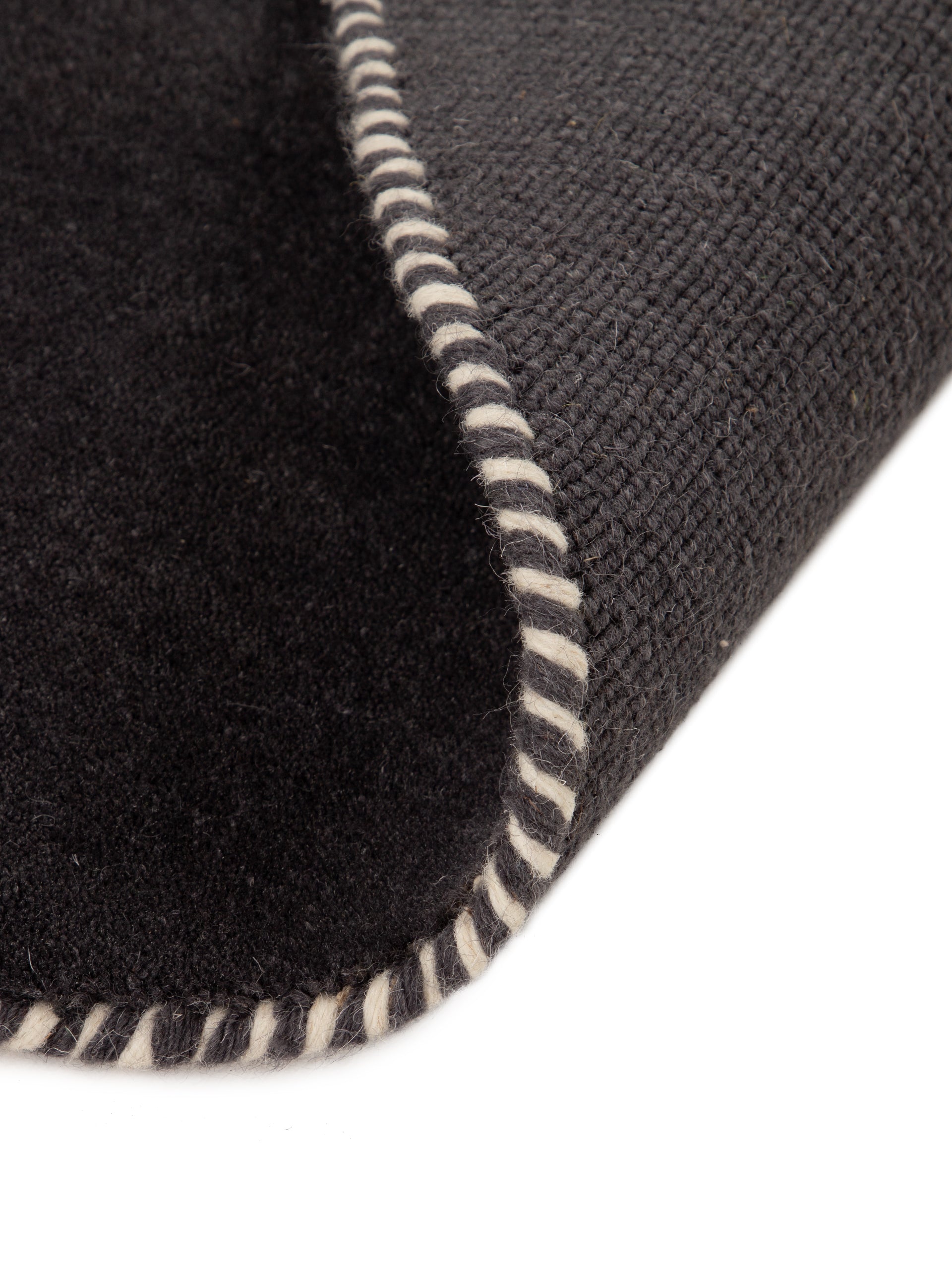 Wollteppich Gabbeh Lola Rund Dunkelgrau aus Wolle