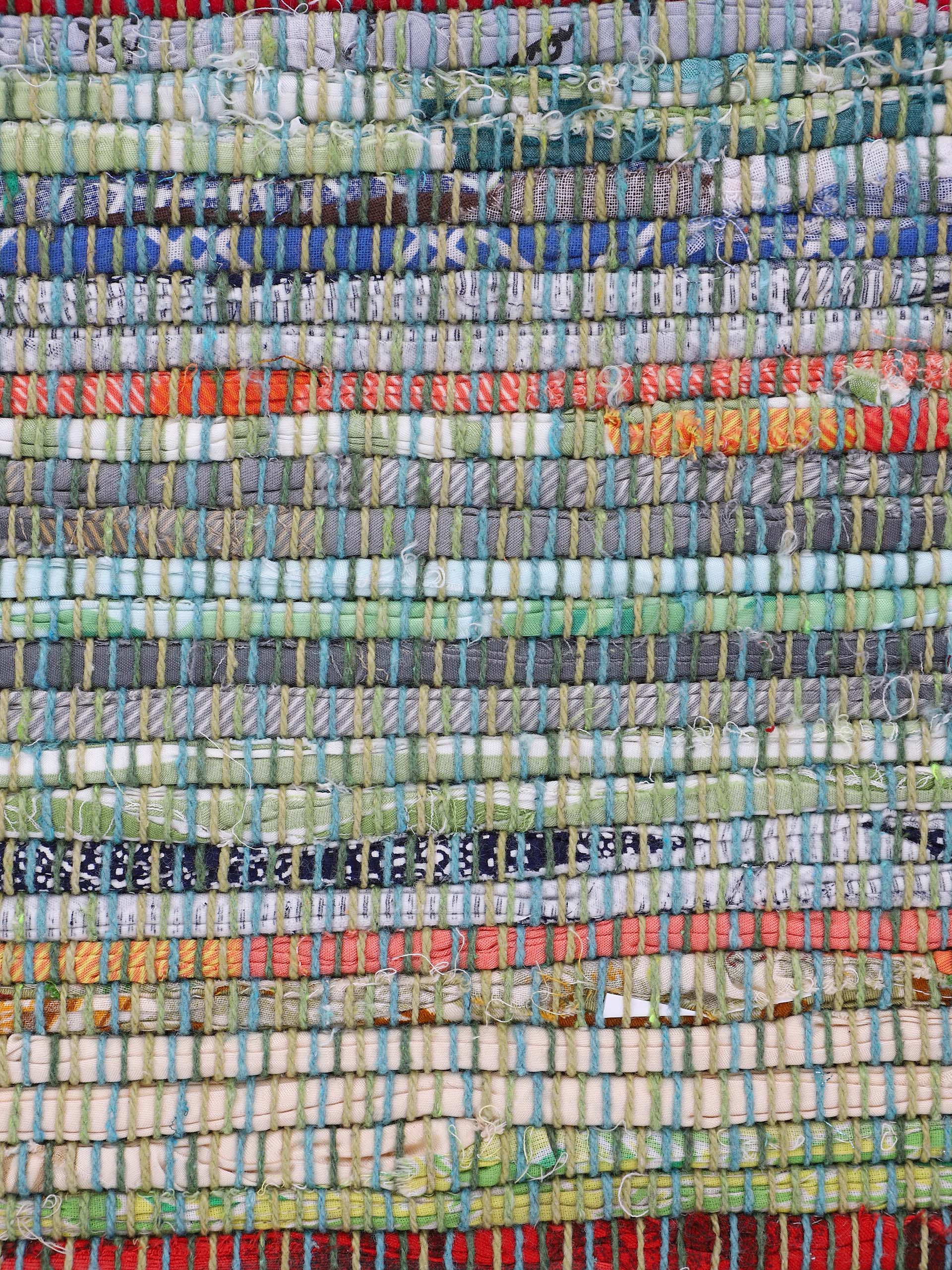 Kelim Chindi Läufer Grün in grün