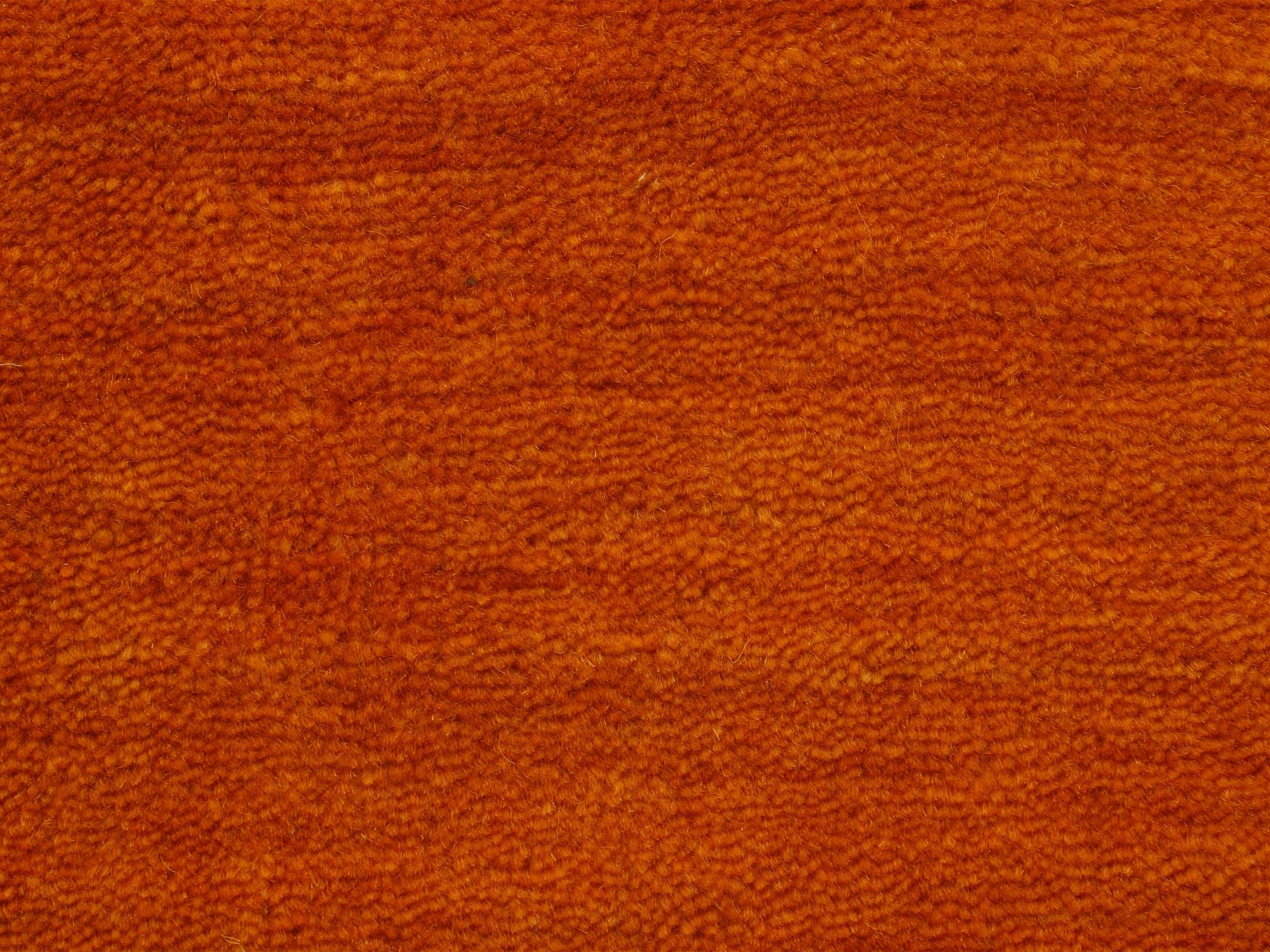 Wollteppich Gabbeh Uni Läufer Orange in orange aus wolle