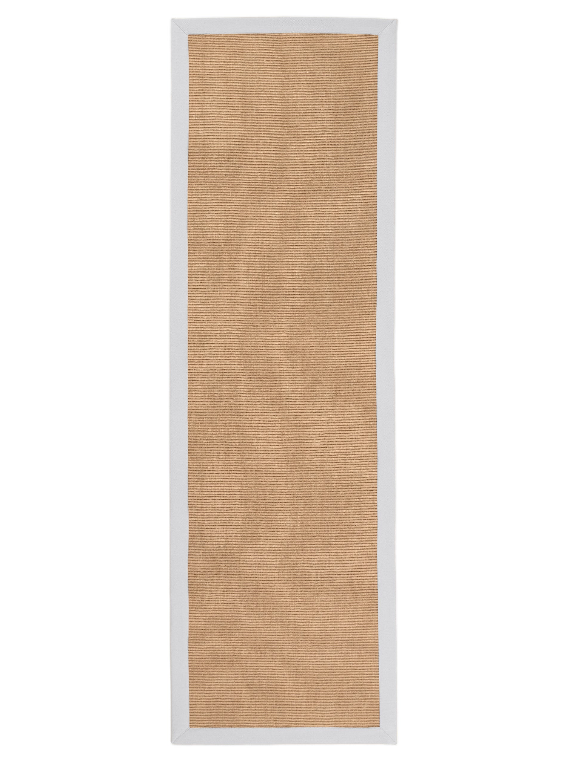 Sisalteppich Läufer Weiß in weiß aus sisal/jute