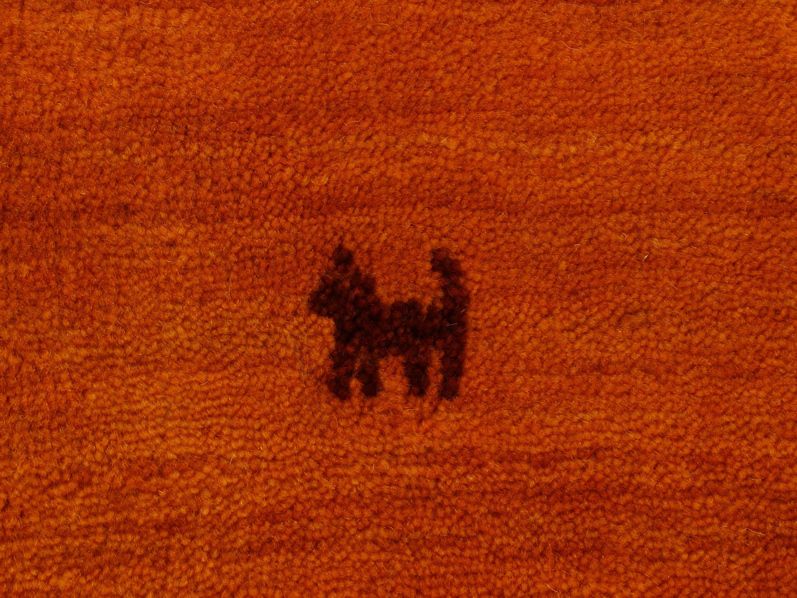 Wollteppich Gabbeh Uni Läufer Orange in orange aus wolle