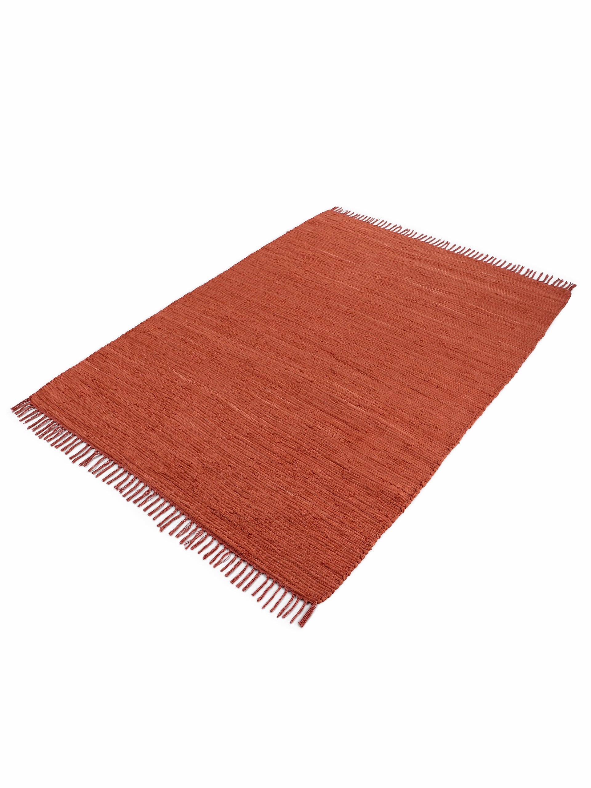 Kelim Chindi Uni Orange in orange aus baumwolle